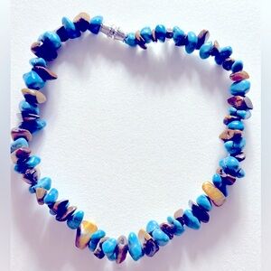 10” Bracelet anklet blue Turquoise, Tiger Eye polished stone Ankle, wrist